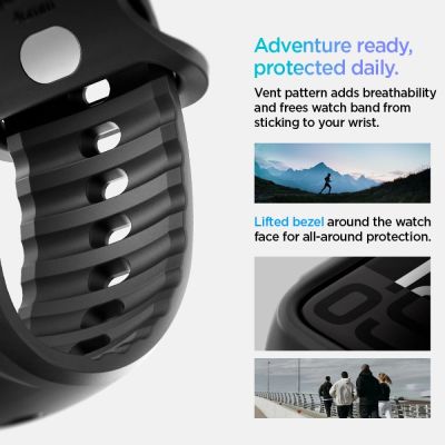 14. Spigen Liquid Air Pro Strap for Apple Watch 46mm - Matte Black