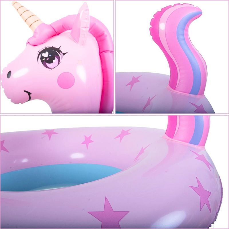 4. INFLATABLE RING 70x70CM PINK UNICORN 35657