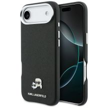 Karl Lagerfeld Karl & Choupette Head Pins Saffiano MagSafe Case for iPhone Air - Black