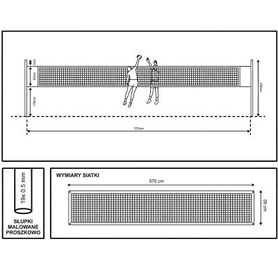 6. VOLLEYBALL SET DELUXE 570x55x230CM 5IN1 ENERO