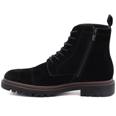 7. Men's leather ankle boots, unlined, suede, black, Big Star UU174221
