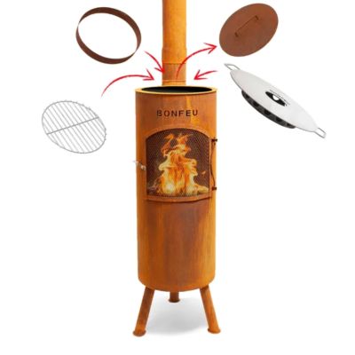 19. BF Bongiano LP rusty garden fireplace