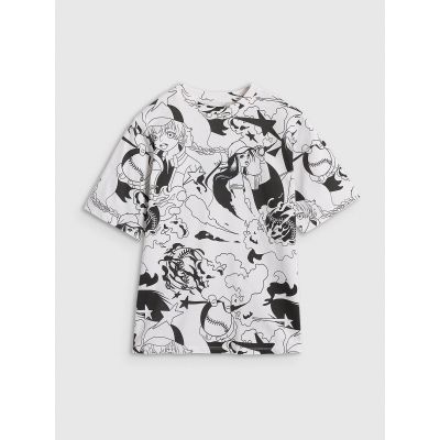 16. Oversized T-shirt with print for girls 4F 4FJRAW25TTSHF3069-90A