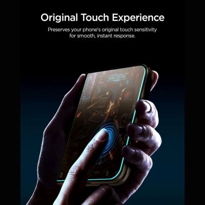 2. Spigen Glas.tR EZ Fit Pro HD AC Privacy Tempered Glass for iPhone Duo