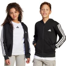 adidas Essentials Full-Zip Kids' Sweatshirt Black and White JD6494