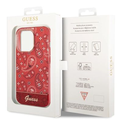 8. Guess GUHCP14LHGBNHR iPhone 14 Pro 6.1" red/red hardcase Bandana Paisley