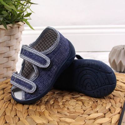 2. Boys' slippers and sandals, navy blue Nazo
