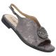Women's flat sandals with pewter decoration S.Barski 61-6035