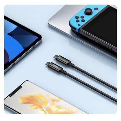 8. Baseus CAWJ040101 USB-C - USB-C cable 240W 480Mb/s 2m - black and gray