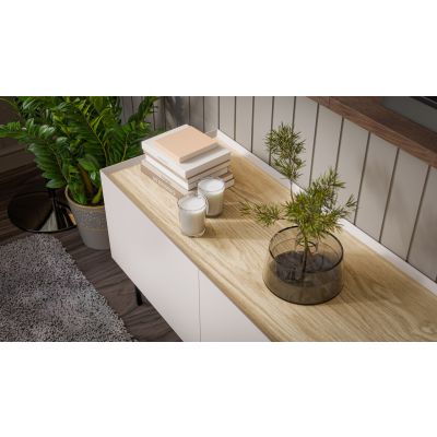 4. FELLINI TV cabinet 200x40x52 cashmere + oiled oak top