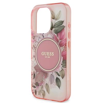 6. Guess IML Flower & Tonal Circle MagSafe iPhone 16 Pro Max Case - Pink