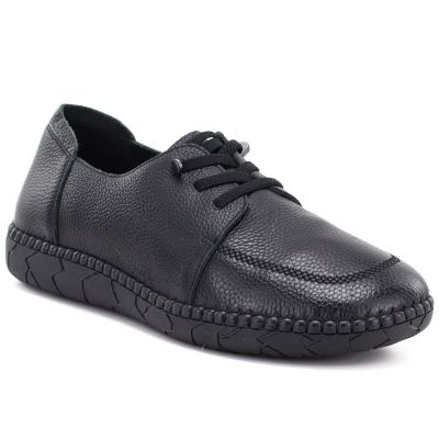Jezzi JH01-1 comfortable black women's leather shoes
