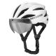 2. Rockbros Bike Helmet with Visor, Detachable UV Protective Goggles, Unisex, Matte - White