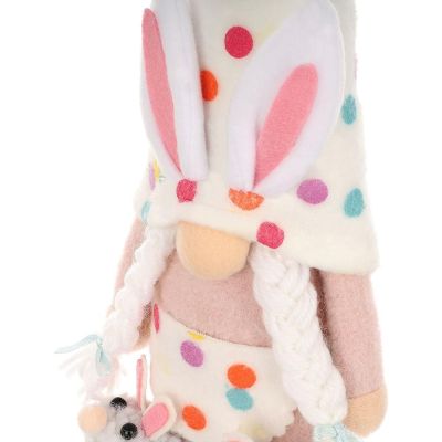 9. gnome bunny 25cm polka dot girl spring decoration