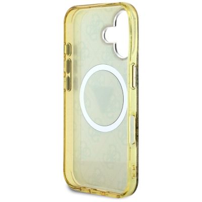 7. Guess IML Metal Glitter 4G Circle Triangle MagSafe Case for iPhone 16 - Brown