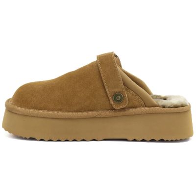 7. Women's leather insulated flip-flops on a camel platform, Big Star UU274696