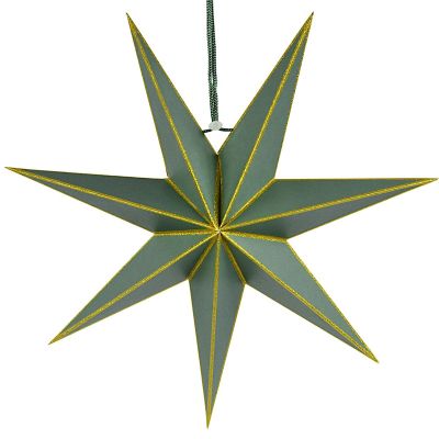 2. GREEN PAPER STAR DECORATION 60 CM SASKA GIFT & DECOR