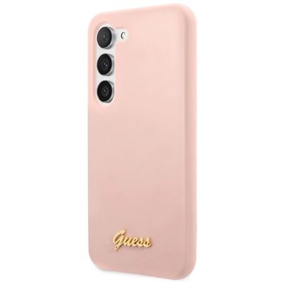 2. Guess GUHCS23MLSLMGPP S23+ S916 pink/pink hardcase Silicone Script Metal Logo