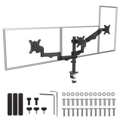 30. MACLEAN 3-Monitor Mount, Gas Spring, 17"-27", 2-8KG, Black MC-137