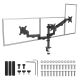30. MACLEAN 3-Monitor Mount, Gas Spring, 17"-27", 2-8KG, Black MC-137