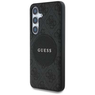 2. Guess 4G Round Patch Classic Logo MagSafe case for Samsung Galaxy S25 Plus black