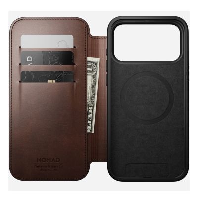 2. Nomad Modern Leather Folio Cell Phone Case 16cm (6.3") Brown