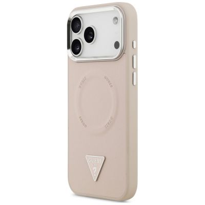 2. Guess Triangle Logo MagSafe Case for iPhone 18 Pro Max / 17 Pro Max – Pink