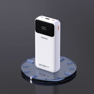 6. Dudao K15Pro Power Bank 20000mAh 22.5W PD USB-C / USB-A / Built-in Lightning and USB-C Cables - White