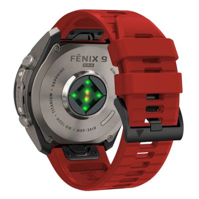 2. Tech-Protect Silicone Strap for Garmin Fenix 5 / 6 / 6 Pro / 7 / 8 / 8 Pro / E / 9 / 9 Pro (51 mm) – Red
