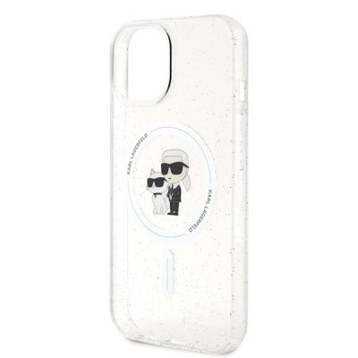 6. Karl Lagerfeld Karl&Choupette Glitter MagSafe case for iPhone 15 Plus - transparent