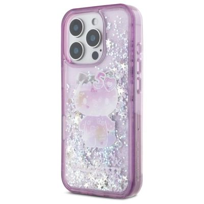 2. Hello Kitty Liquid Glitter 50TH Anniversary Party iPhone 16 Pro Case - Purple