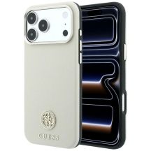 Guess Grained Round Strass Logo MagSafe Case for iPhone 18 Pro / 17 Pro - Beige