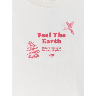 6. Women's regular printed T-shirt 4F 4FRSS26TTSHF3704-11S