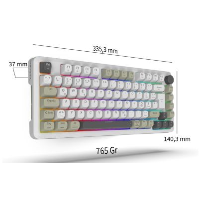 2. Inca IKG-455 Gaming Keyboard USB + RF Wireless + Bluetooth QWERTY German White