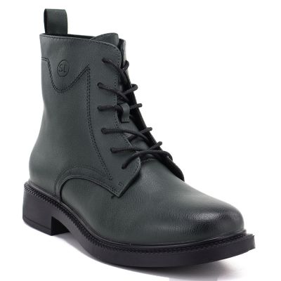 Women's leather ankle boots, green, Sergio Leone 25172-S
