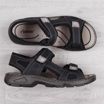 4. Rieker M R447 black comfortable velcro sandals