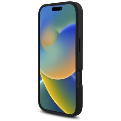 5. Karl Lagerfeld HC Grained PU Cardslot Metal Elong Case for iPhone 16 Pro Max - Black