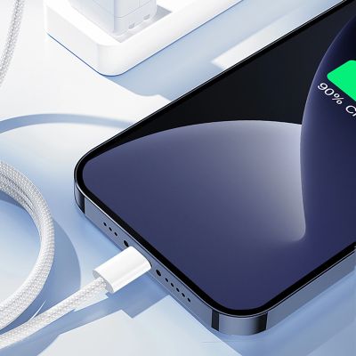 9. Joyroom S-A45 Ben Series 30W Cable (USB-C - Lightning) Braided 1m - White