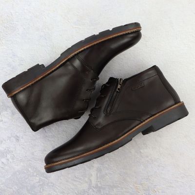 5. Rieker 15324-25 men's leather waterproof ankle boots, unlined, brown
