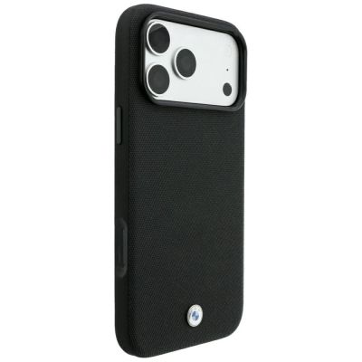4. BMW Kevlar Metal Logo MagSafe Case for iPhone 18 Pro / 17 Pro - Black