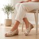 34. Rieker W RKR682 comfortable leather sandals beige