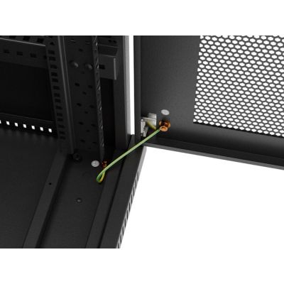 12. 19" 32U 600x1000 black floor-standing rack cabinet with perforated doors LCD Lanberg (Flat Pack)