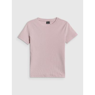 5. Women's slim ribbed T-shirt 4F 4FRSS26TTSHF3629-56S