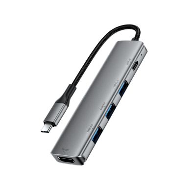 4. Acefast J16 USB Hub USB-C 5-in-1 HDMI 4K 60Hz PD90W Docking Station - Gray