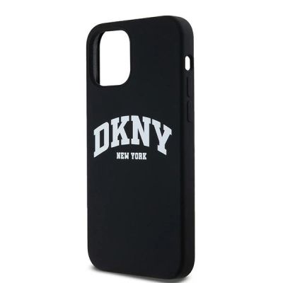 2. DKNY Liquid Silicone White Printed Logo MagSafe Case for iPhone 12/12 Pro - Black