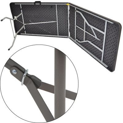 20. CATERING TABLE FOLDABLE INTO A SUITCASE 240x74x74CM 150KG BLACK