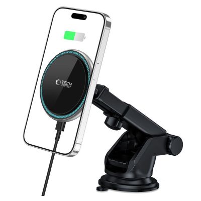 2. Tech-Protect A2 Car Phone Holder with MagSafe 15W Inductive Charger for Cockpit - Black