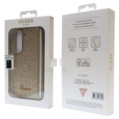 7. Guess Glitter Script case for Samsung Galaxy Z Fold 5 - gold