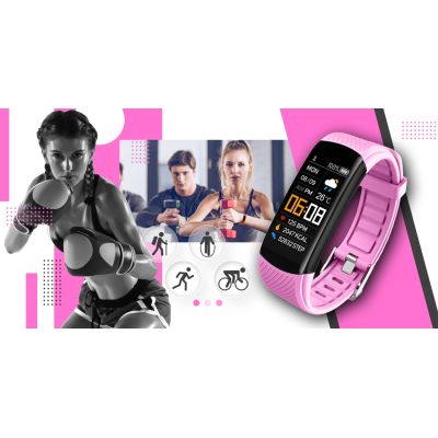 5. Smartwatch GIEWONT Black Pink 2 Straps GW200-4