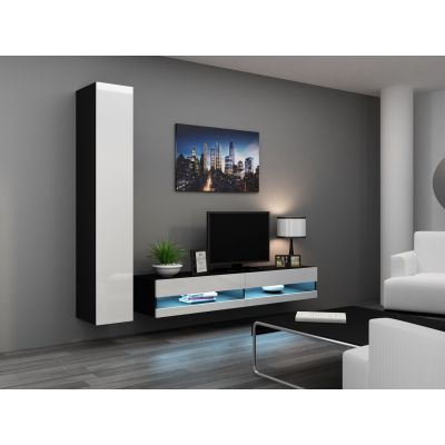 2. TV cabinet VIGO NEW '180' 30/180/40 black/white flat